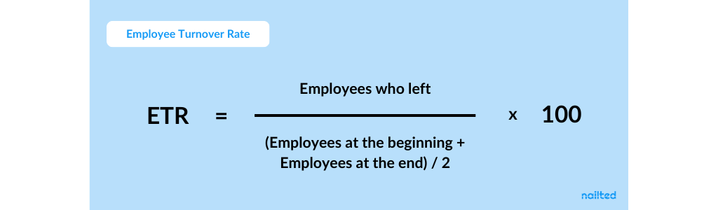 Accurate formula for calculating employee turnover, as cited from nailted.